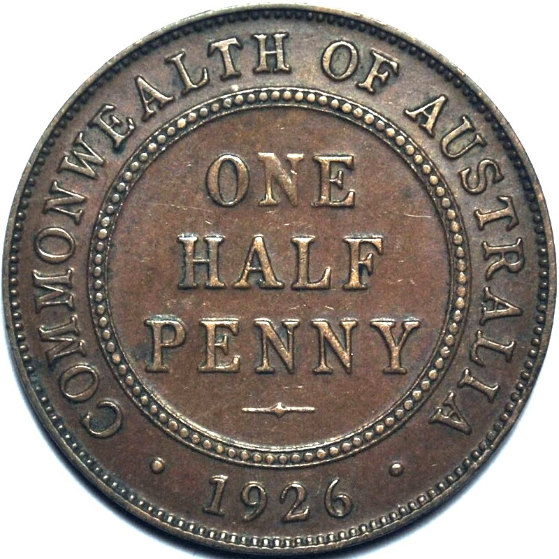 1926 Australian Halfpenny, 'about Extremely Fine'