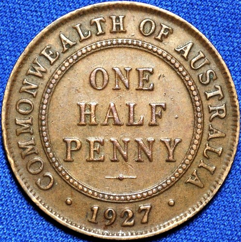 1927 Australian Halfpenny, 'good Very Fine'
