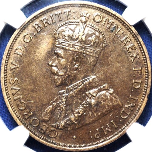 1912 Australian Penny, NGC AU58 'about Uncirculated'