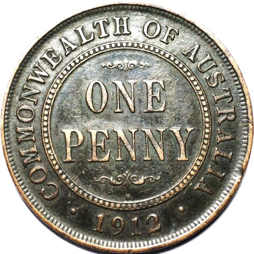 1912 Australian Penny, 'good Very Fine'