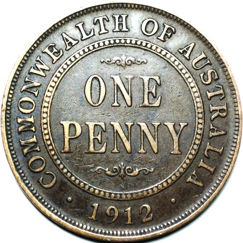 1912 Australian Penny, 'good Fine'
