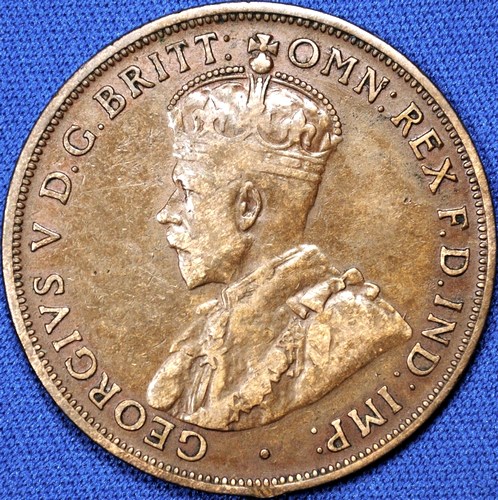 1918 Australian Penny, 'Fine', rim damage