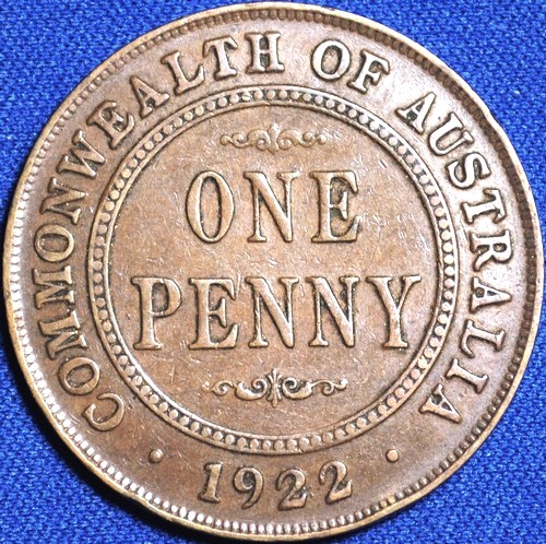 1922 Australian Penny, 'good Fine'