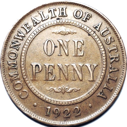 1922 Australian Penny, 'good Very Fine'