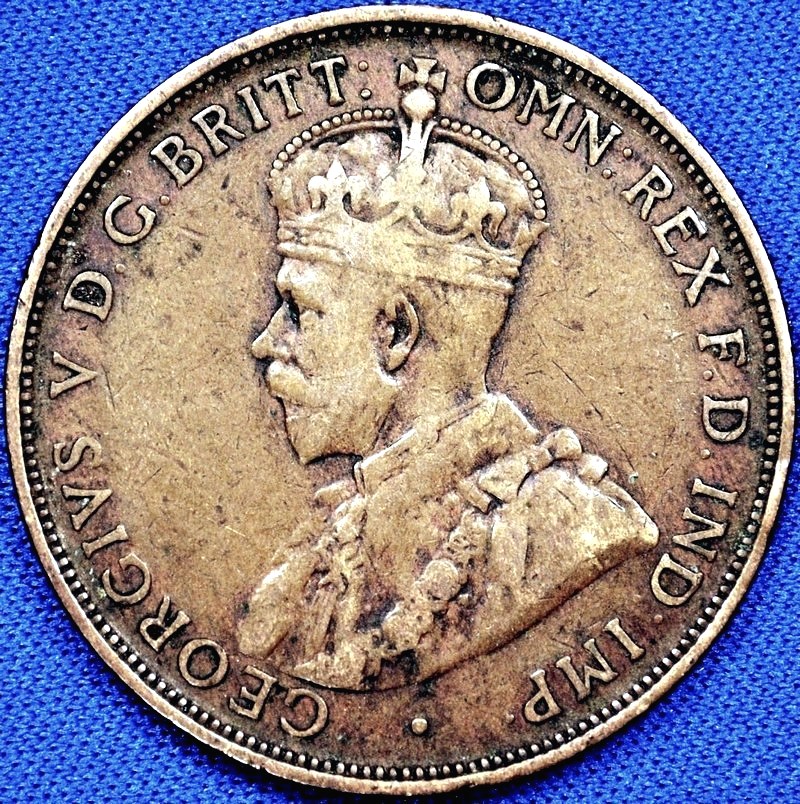 1922 Australian Penny, wide date, 'about Fine'