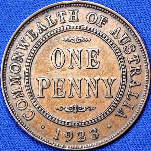 1923 Australian Penny, 'good Very Fine'