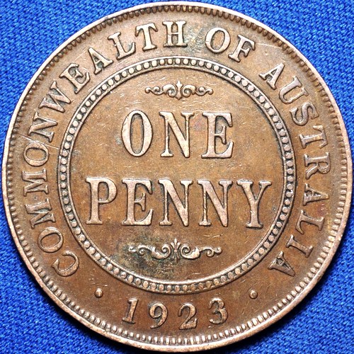 1923 Australian Penny, 'good Fine'