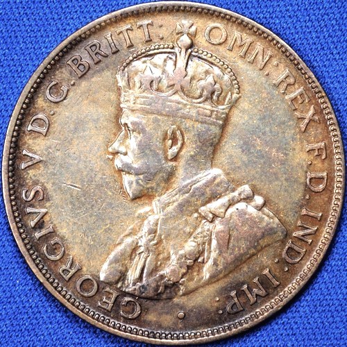 1924 Australian Penny, 'about Very Fine', cleaned
