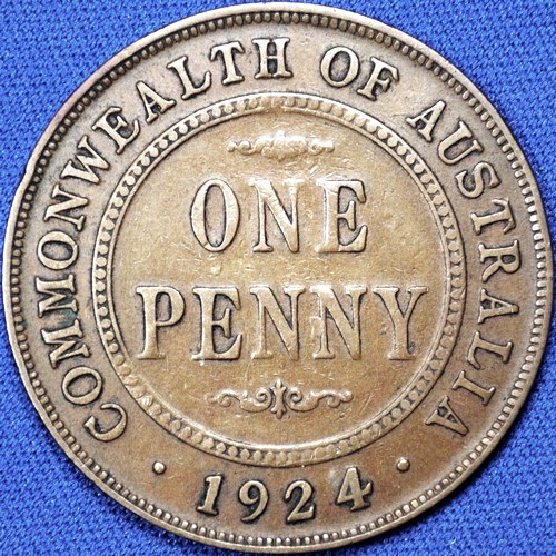 1924 Australian Penny, 'about Fine'