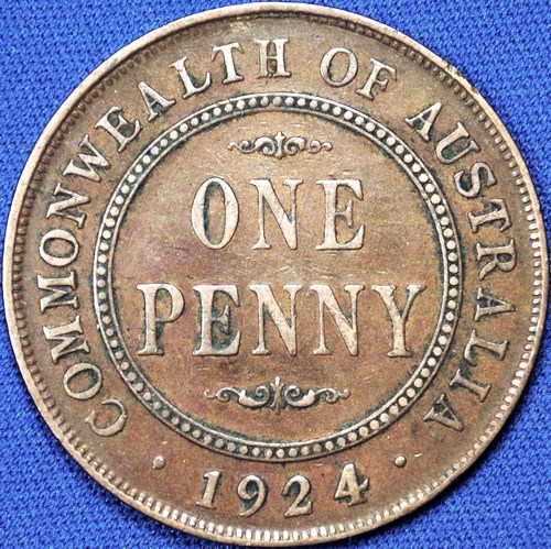 1924 Australian Penny, 'good Fine'