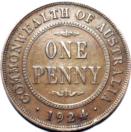 1924 Australian Penny, 'good Very Good'