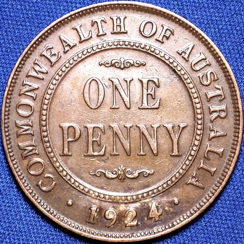 1924 Australian Penny, 'Very Fine'