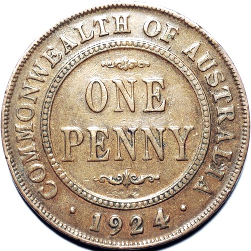 1924 Australian Penny, 'Fine'