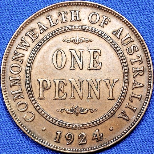 1924 Australian Penny, 'good Very Fine'