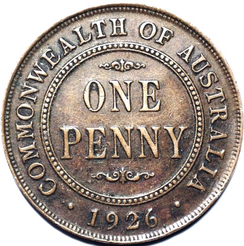 1926 Australian Penny, 'Very Fine'