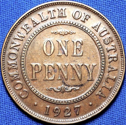 1927 Australian Penny, 'VF / gVF'