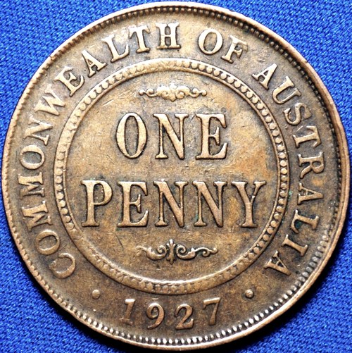 1927 Australian Penny, 'good Fine'