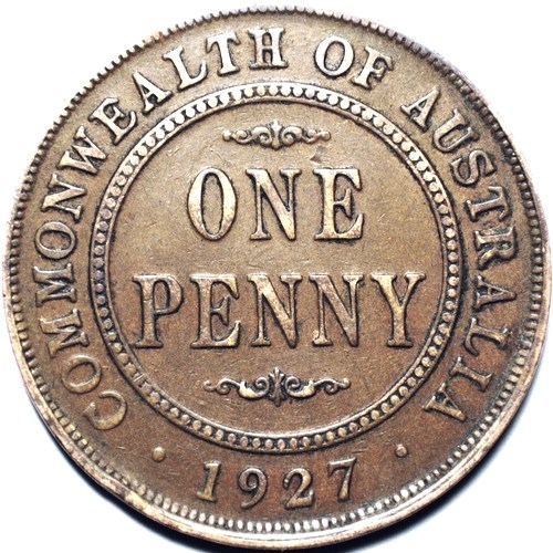 1927 Australian Penny, 'Very Fine'