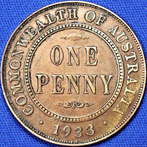 1933 Australian Penny, 'good Very Fine / Very Fine'