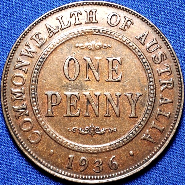 1936 Australian Penny, 'Extremely Fine'