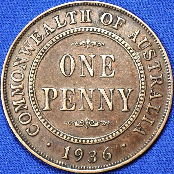 1936 Australian Penny, 'good Very Fine'