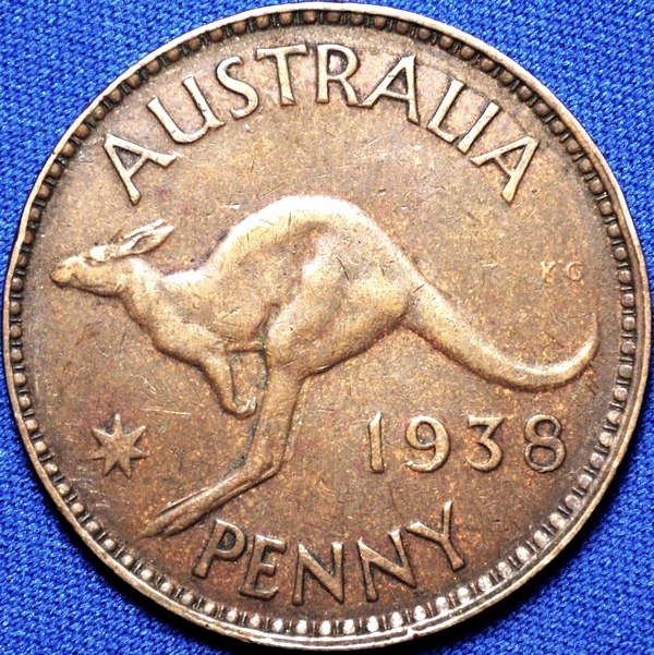 1938 Australian Penny, 'about Very Fine'