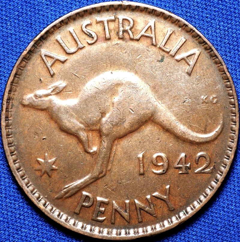 1942 Y. Australian Penny, 'about Very Fine'