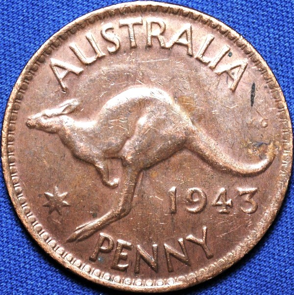 1943 (m) Australian Penny, 'Very Fine'