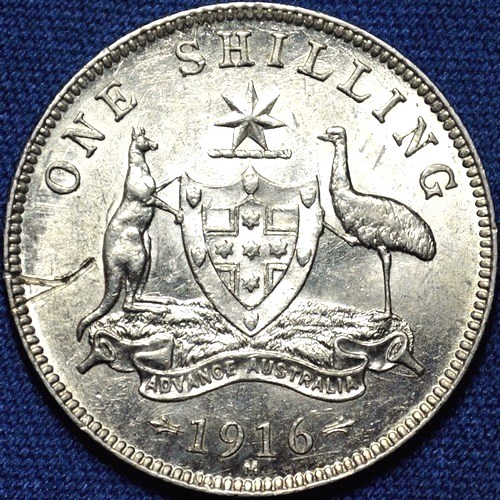 1916 Australian Shilling, 'good Extremely Fine', marks