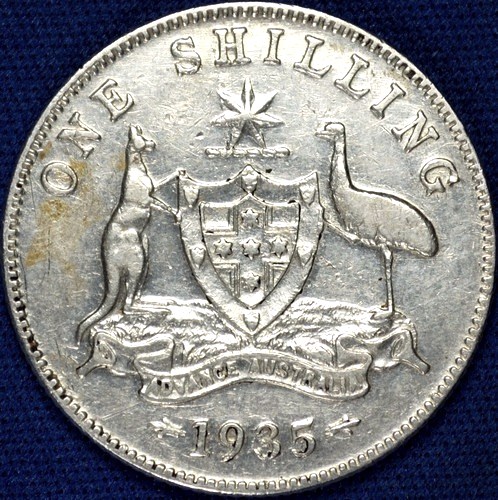 1935 Australian Shilling, 'good Very Fine', cleaned