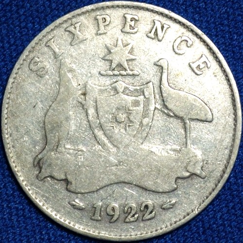 1922 Australian Sixpence, 'Very Good'