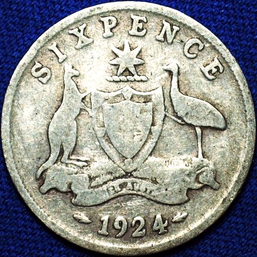 1924 Australian Sixpence, 'Very Good'