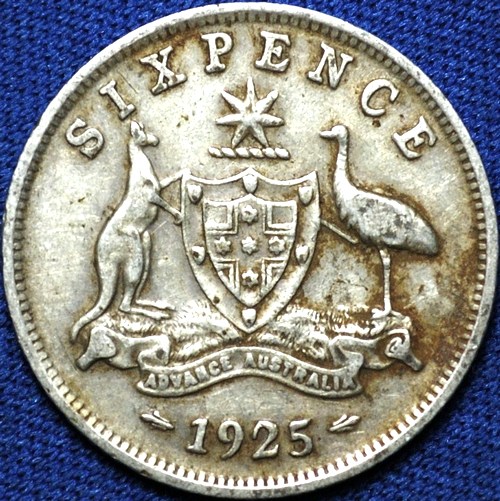 1925 Australian Sixpence, 'gVG / VF'