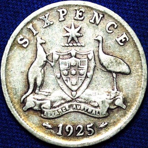 1925 Australian Sixpence, 'Very Good / Fine'