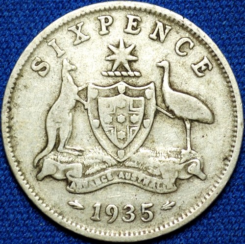 1935 Australian Sixpence, 'good Very Good / about Fine'