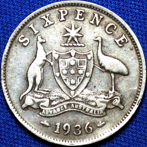 1936 Australian Sixpence, 'about Fine / good Fine'