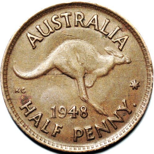 1948 Y. Australian Halfpenny, 'average circulated'